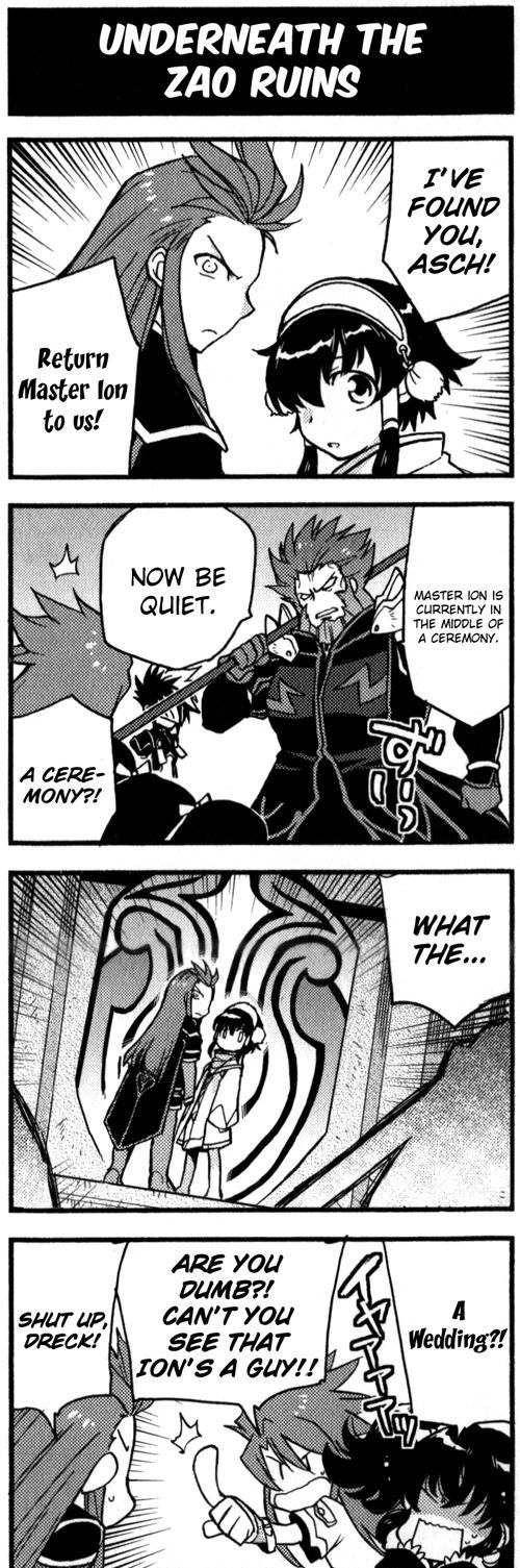 Tales of the Abyss 4koma Kings Chapter 52.4 page 1 - Chapter 52 : v4 Underneath the Zao Ruins