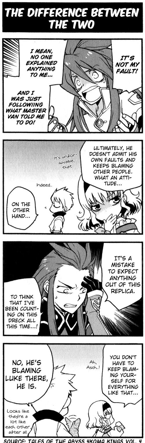 Tales of the Abyss 4koma Kings Chapter 53.4 page 1 - Chapter 53 : v4 The Difference Between the Two