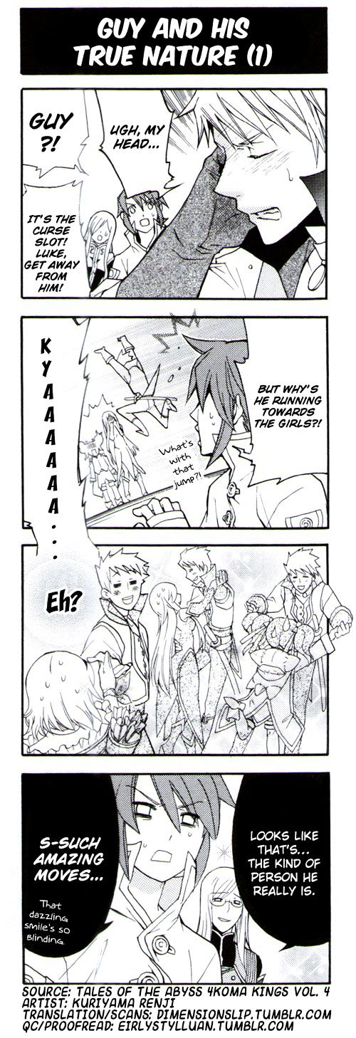Tales of the Abyss 4koma Kings Chapter 59.4 page 1 - Chapter 59 : v4 	Guy and His True Nature 1