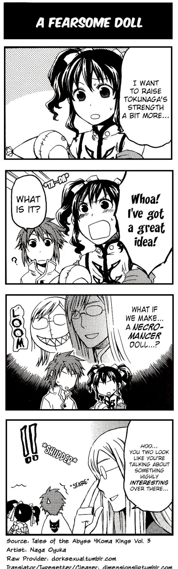 Tales of the Abyss 4koma Kings Chapter 6 page 1 - Chapter 6 : v3 A Fearsome Doll