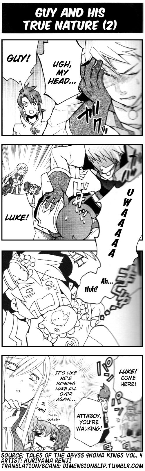 Tales of the Abyss 4koma Kings Chapter 61.4 page 1 - Chapter 61 : v4 	Guy and His True Nature 2