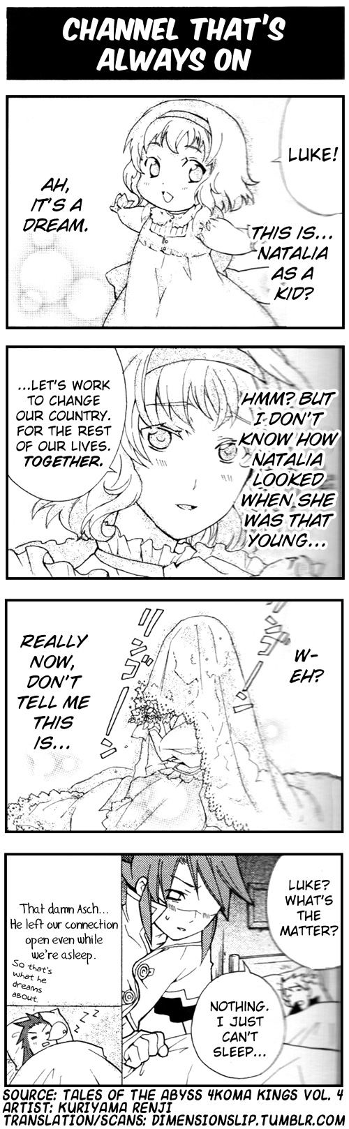 Tales of the Abyss 4koma Kings Chapter 66.4 page 1 - Chapter 66 : v4 	Channel That's Always On