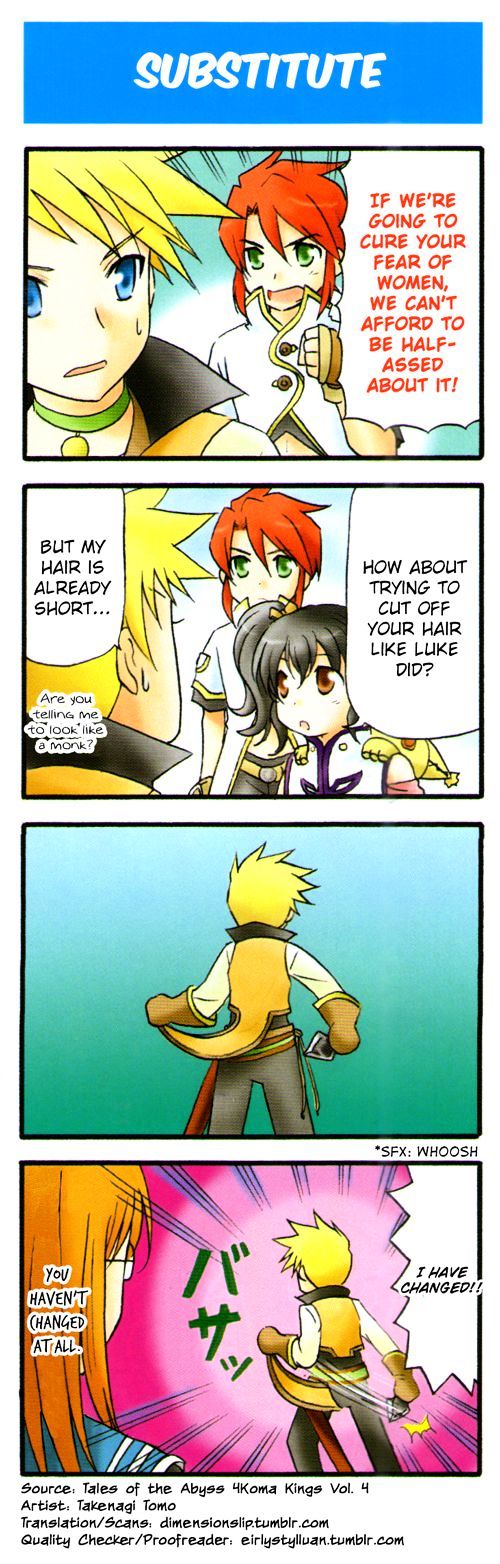 Tales of the Abyss 4koma Kings Chapter 8.4 page 1 - Chapter 8 : v4 Substitute