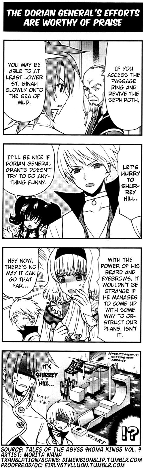 Tales of the Abyss 4koma Kings Chapter 83.4 page 1 - Chapter 83 : v4 The Dorian General's Efforts Are Worthy of Praise