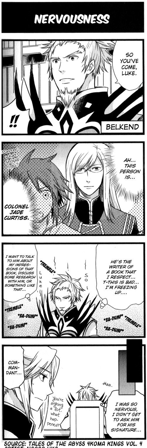 Tales of the Abyss 4koma Kings Chapter 89.4 page 1 - Chapter 89 : v4 	Nervousness