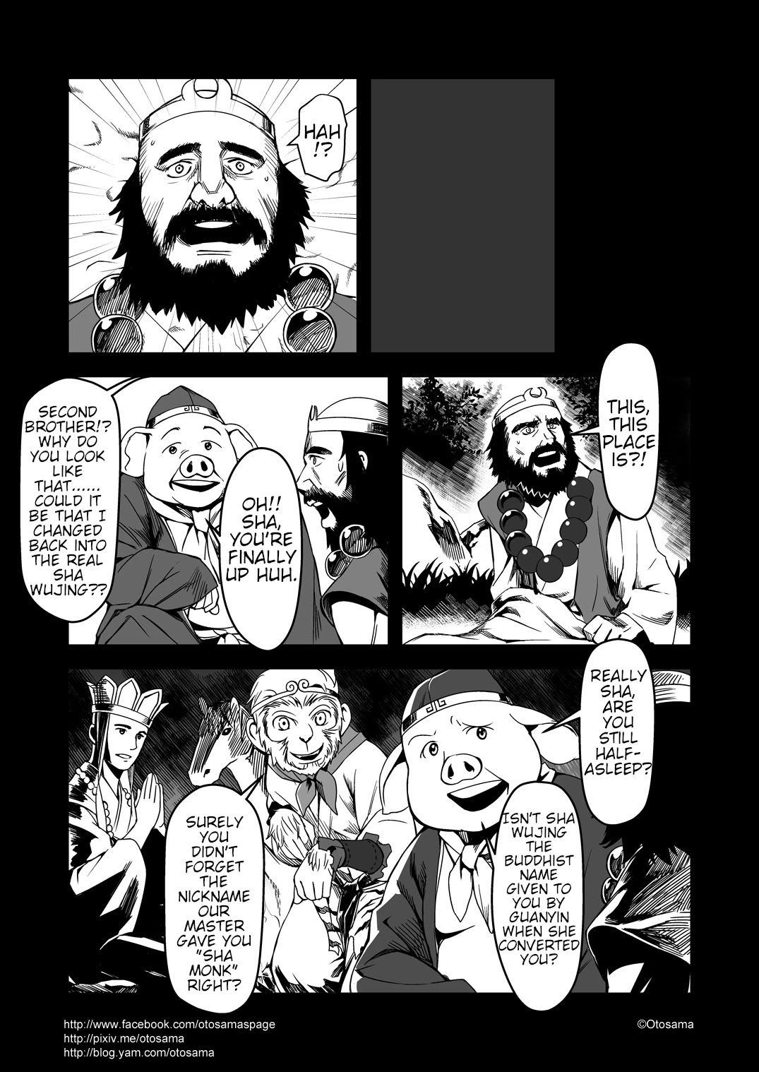Tang Hill Burial - Journey to the West Irresponsible Anything Goes Edition Chapter 6 page 7 - Chapter 6: Crossing the Quicksand River on Bare Feet
