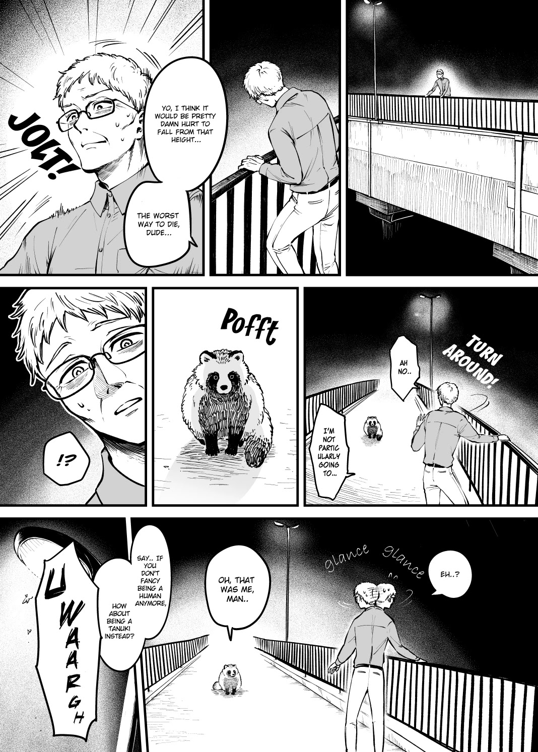 Tanuki Chapter 2 page 1 - Chapter 2: Old Man Who was Scouted by A Tanuki When He Tried To Die