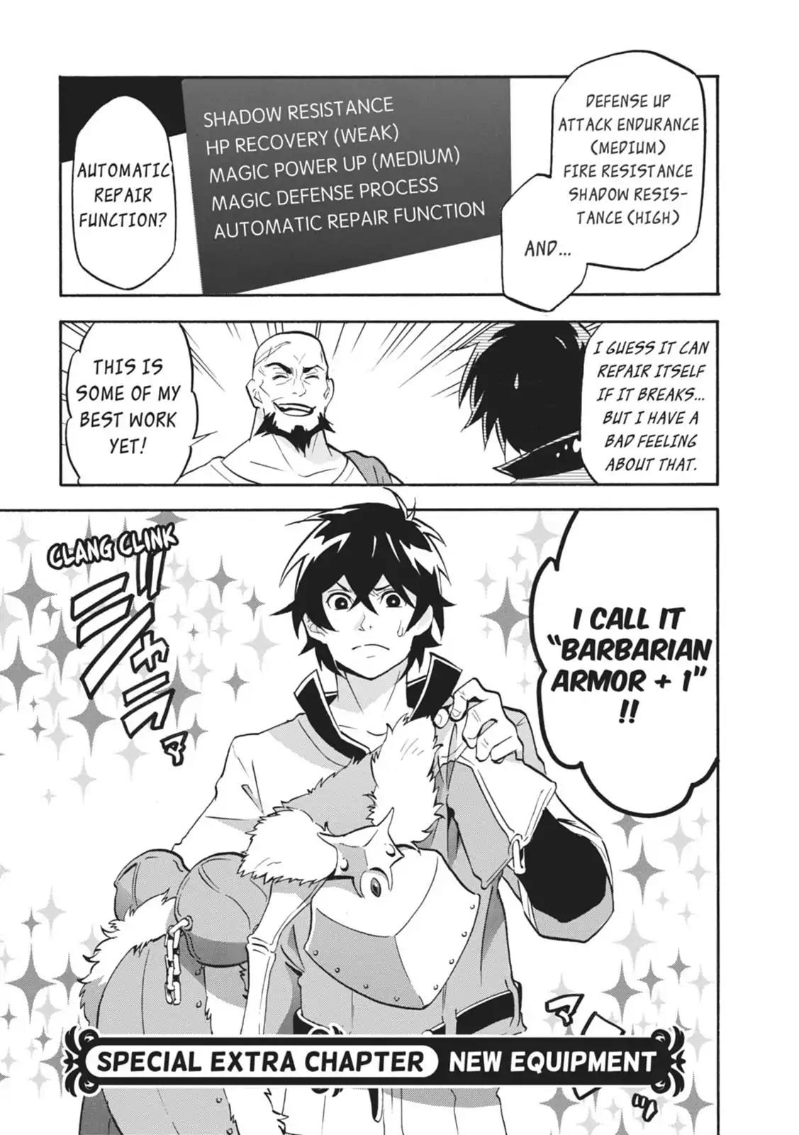 Tate no Yuusha no Nariagari Chapter 16.5 page 1 - Vol.4 Special Extra Chapter: New Equipment