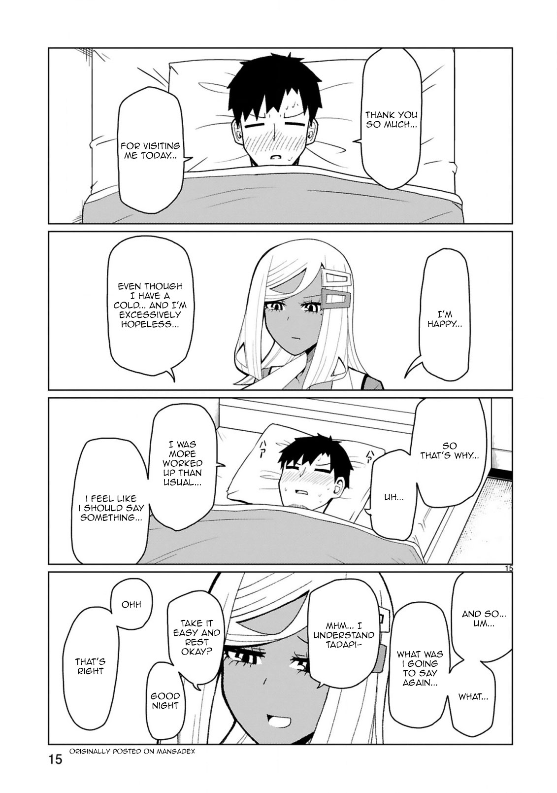 Tedama ni Toritai Kurokiya-san Chapter 35 page 15 - Chapter 35: I want to visit you when you're sick