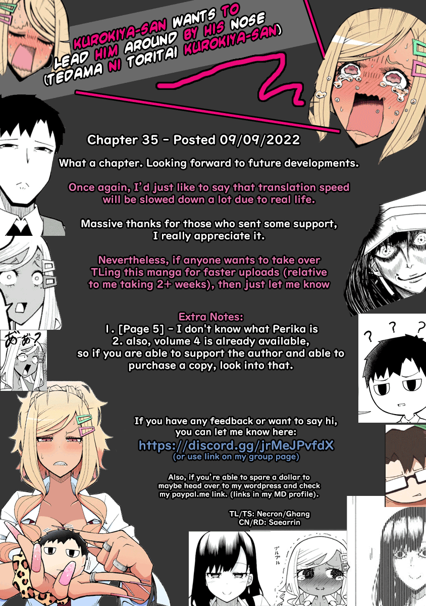 Tedama ni Toritai Kurokiya-san Chapter 35 page 19 - Chapter 35: I want to visit you when you're sick