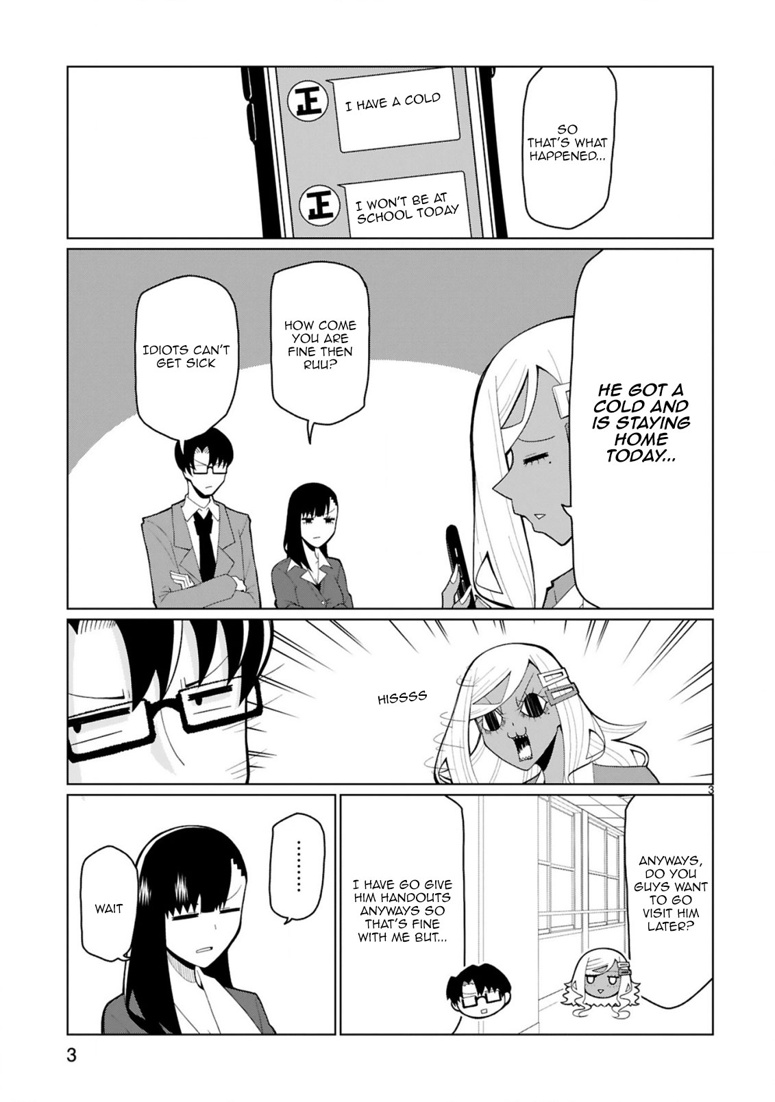 Tedama ni Toritai Kurokiya-san Chapter 35 page 3 - Chapter 35: I want to visit you when you're sick