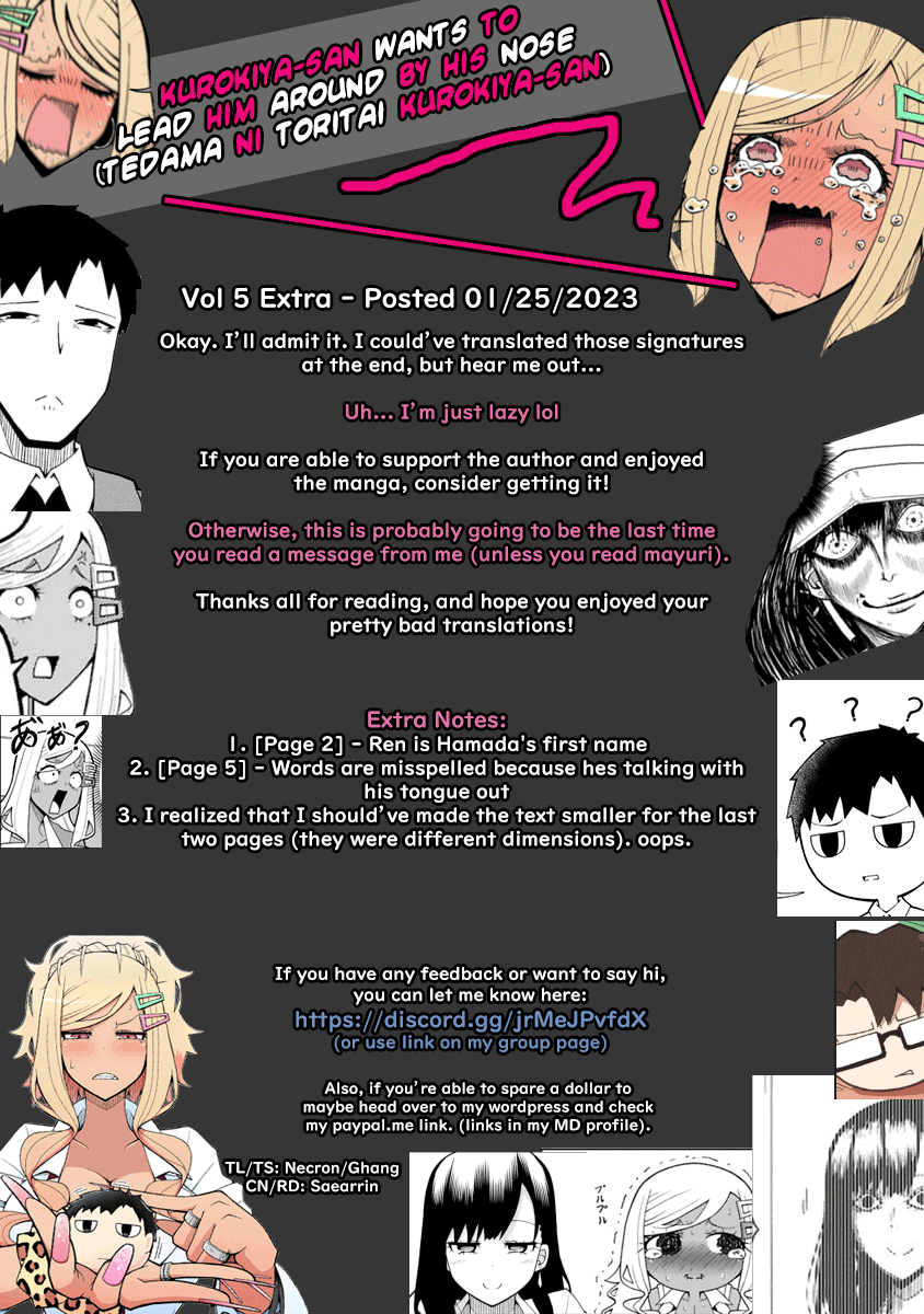 Tedama ni Toritai Kurokiya-san Chapter 38.5 page 9 - Chapter 38.5: Volume 5 extras