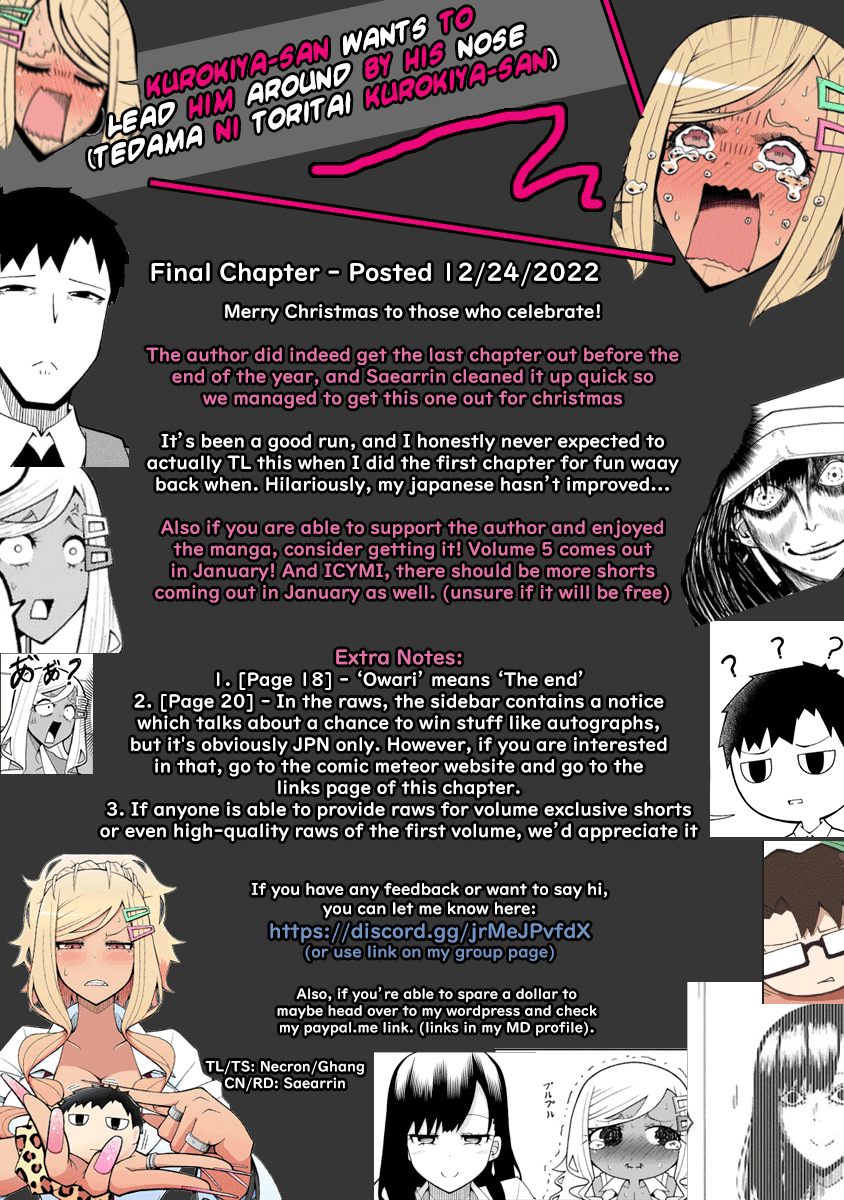 Tedama ni Toritai Kurokiya-san Chapter 38 page 21 - Chapter 38: Guess I can't lead them around after all [END]