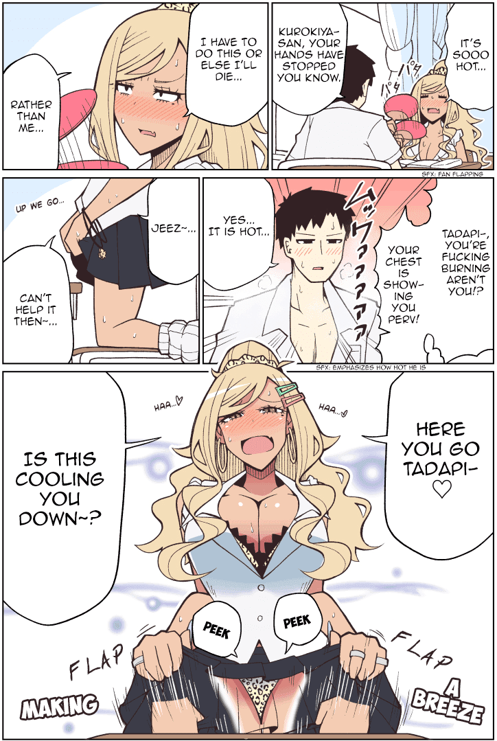 Tedama ni Toritai Kurokiya-san Chapter 7.5 page 1 - Chapter 7.5: Twitter Short #5: A really 'hot', tan-skinned gal is playing around