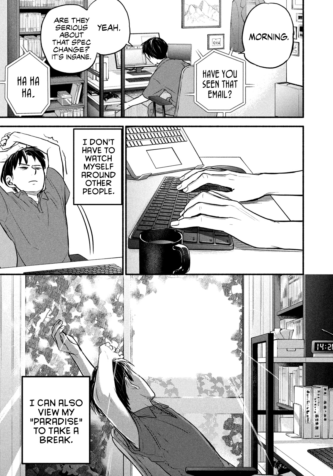 Telework Yotabanashi Chapter 4 page 3 - Chapter 4: A Drink Under The Moonlight