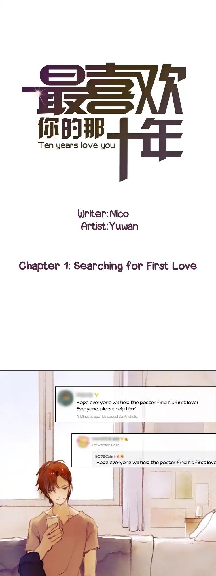 Ten Years Love You Chapter 1 page 2 - Chapter 1: Searching for First Love