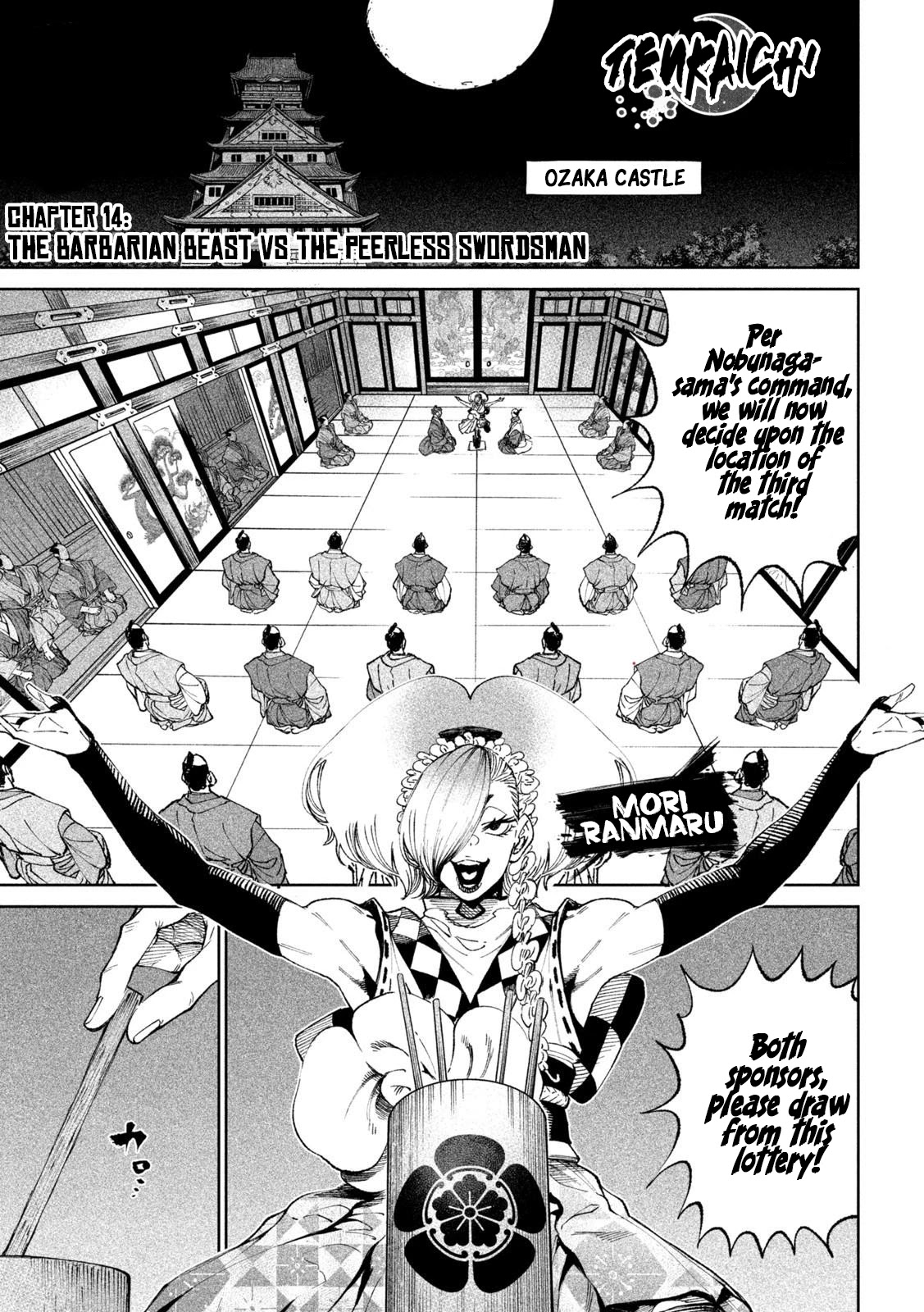 Tenkaichi - Nihon Saikyou Bugeisha Ketteisen Chapter 14 page 1 - Chapter 14: The Barbarian Beast vs The Peerless Swordsman