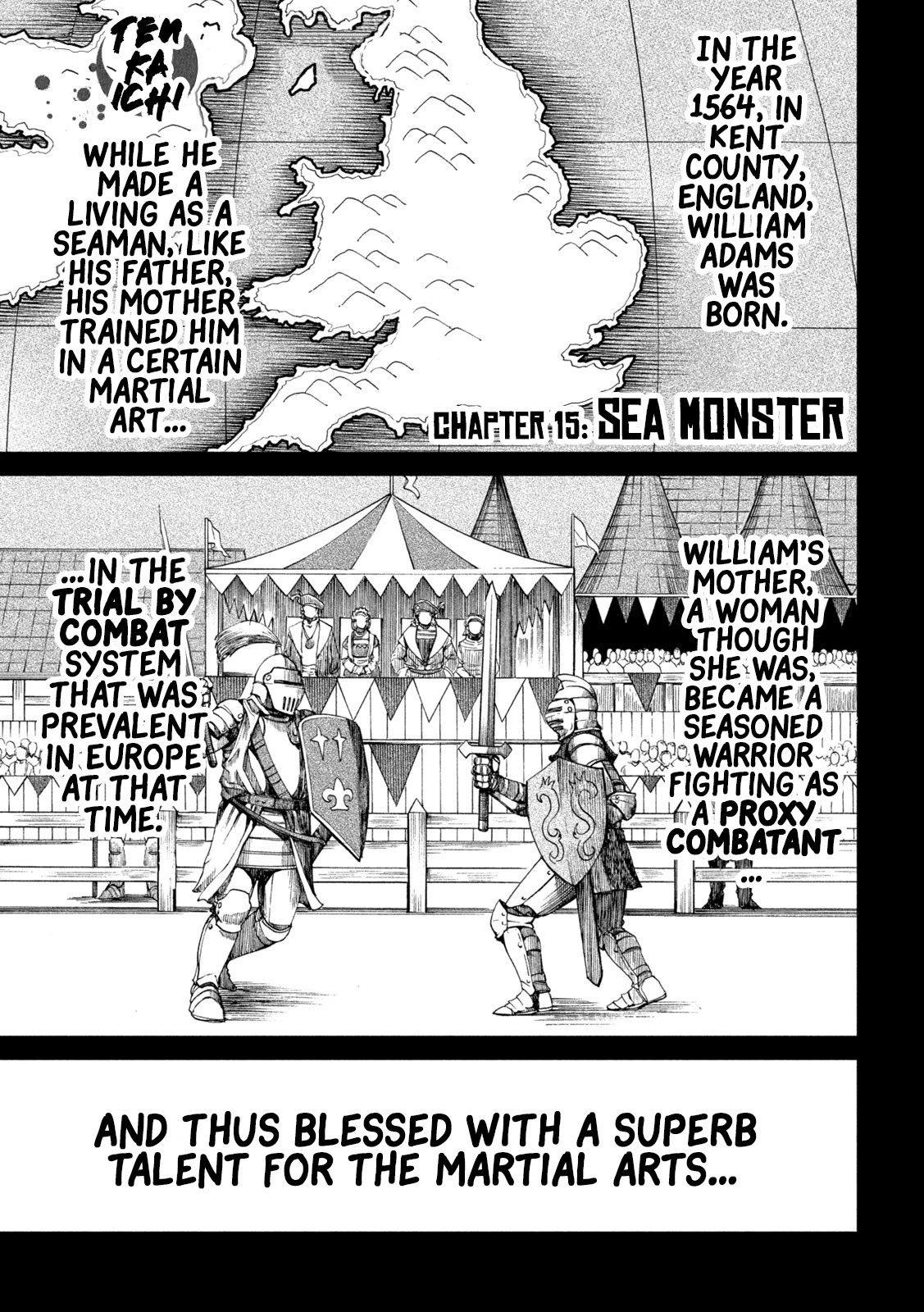 Tenkaichi - Nihon Saikyou Bugeisha Ketteisen Chapter 15 page 1 - Chapter 15: Sea Monster