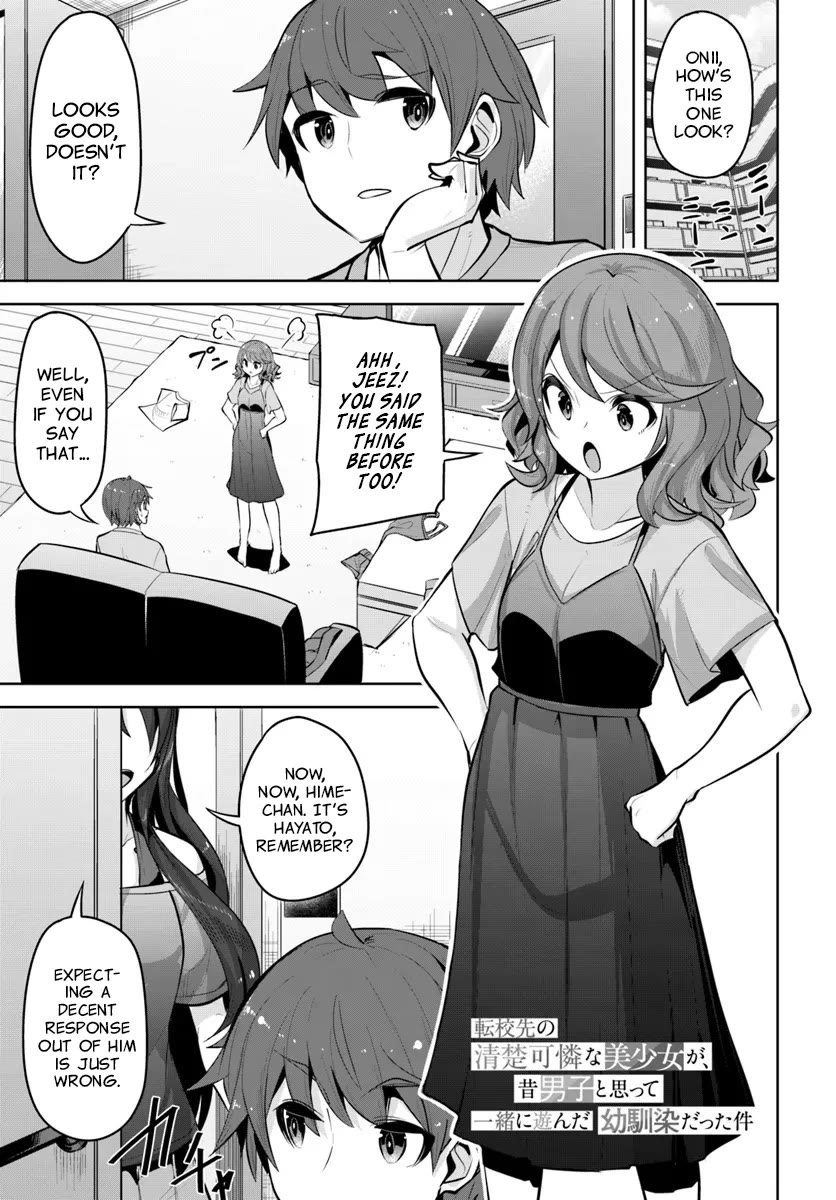 Tenkosaki: The Neat and Pretty Girl at My New School Is a Childhood Friend of Mine Who I Thought Was a Boy Chapter 27 page 1 - Chapter 27: A Girl's...