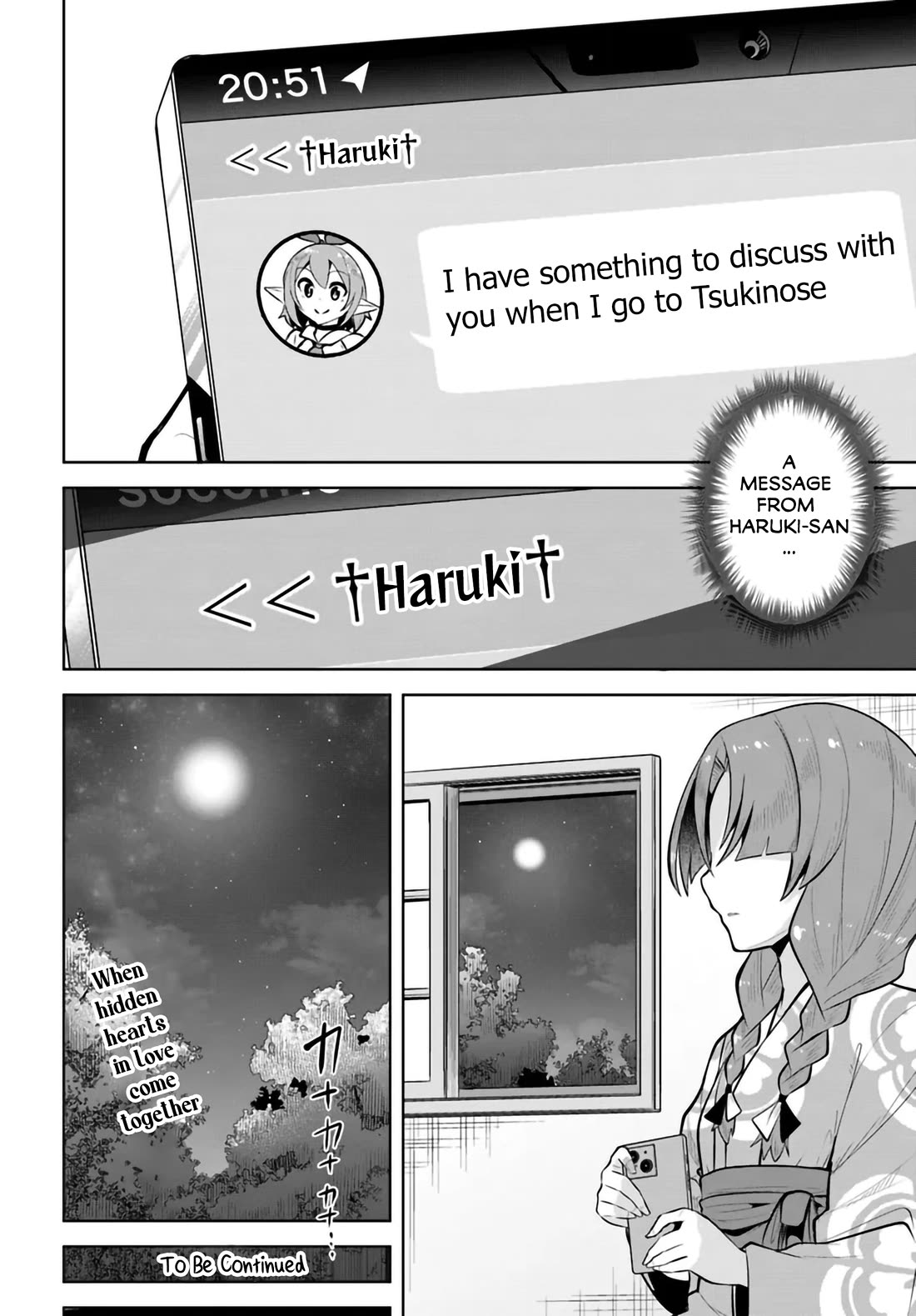 Tenkosaki: The Neat and Pretty Girl at My New School Is a Childhood Friend of Mine Who I Thought Was a Boy Chapter 28.5 page 12 - Chapter 28.5: Just Wish To The Moon And Sing