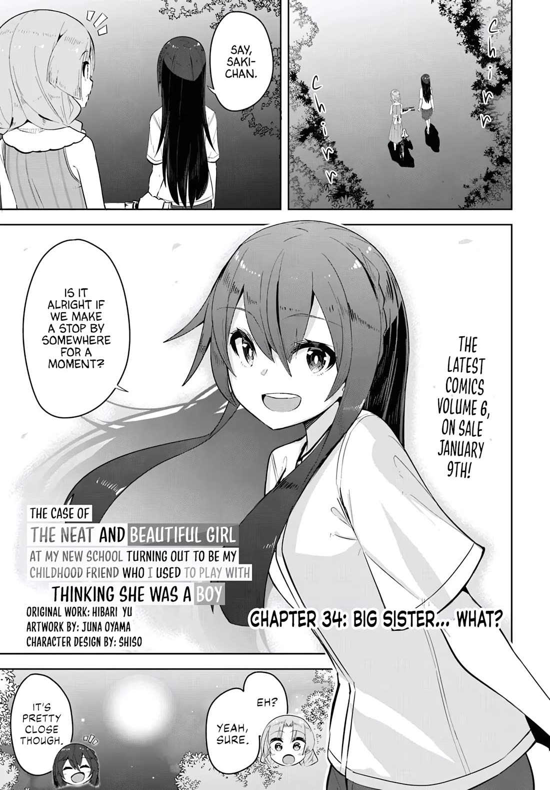 Tenkosaki: The Neat and Pretty Girl at My New School Is a Childhood Friend of Mine Who I Thought Was a Boy Chapter 34 page 1 - Chapter 34: Big Sister... What?