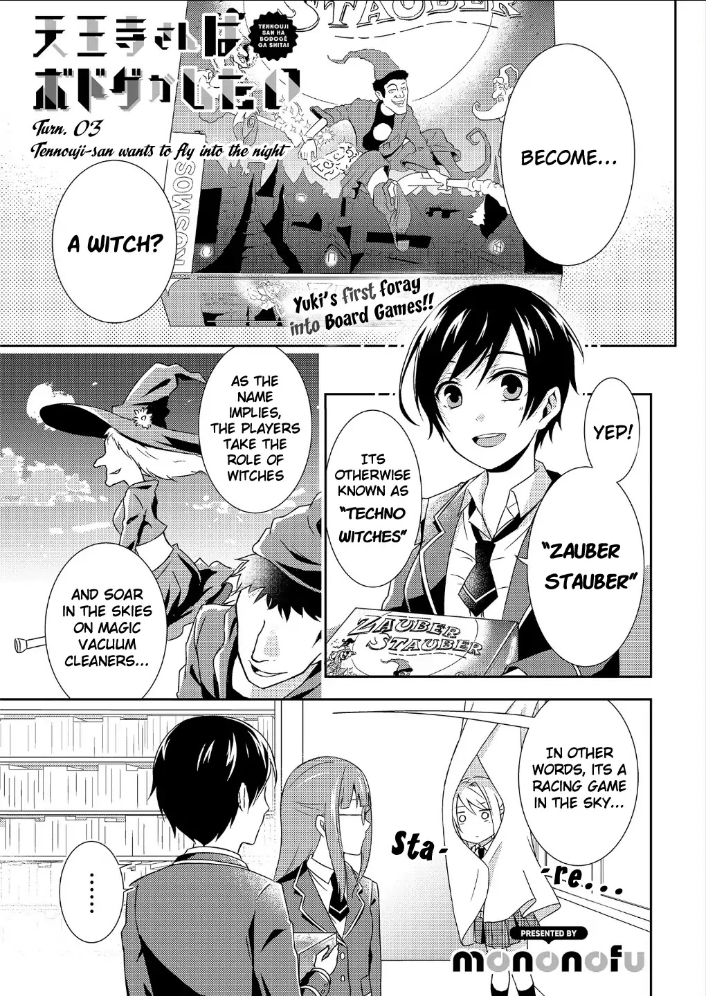 Tennouji-San Wants to Play Boardgames Chapter 3 page 1 - Chapter 3: Tennouji-san wants to fly into the night