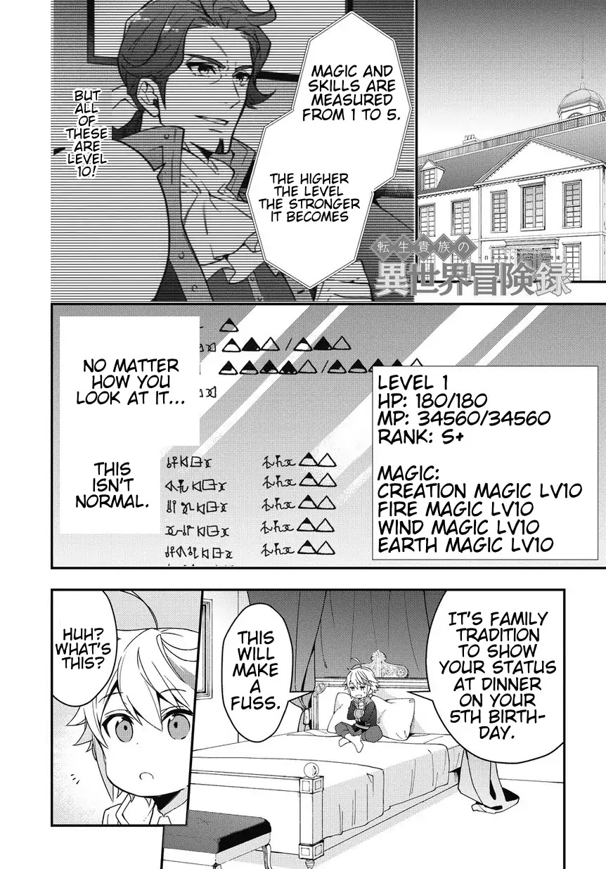Tensei Kizoku no Isekai Boukenroku ~Jichou wo Shiranai Kamigami no Shito~ Chapter 2 page 1 - Chapter 2