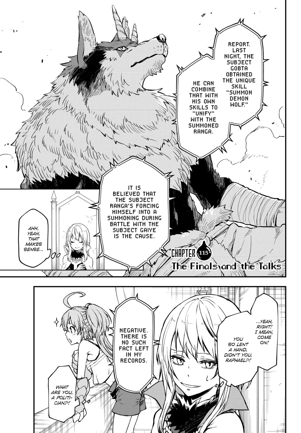 Tensei Shitara Slime Datta Ken Chapter 115 page 1 - Chapter 115