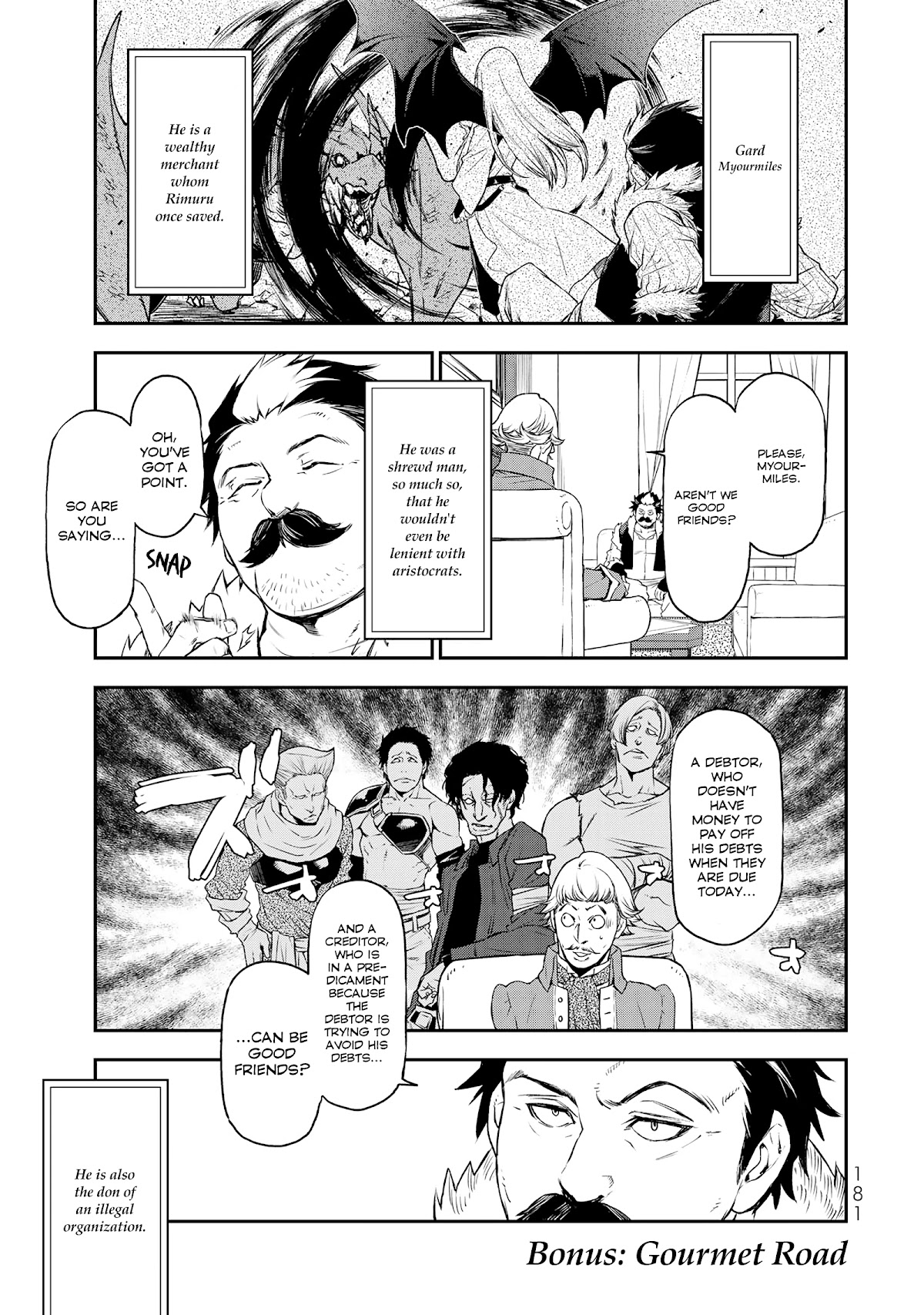 Tensei Shitara Slime Datta Ken Chapter 87.5 page 1 - Chapter 87.5: Gourmet Road
