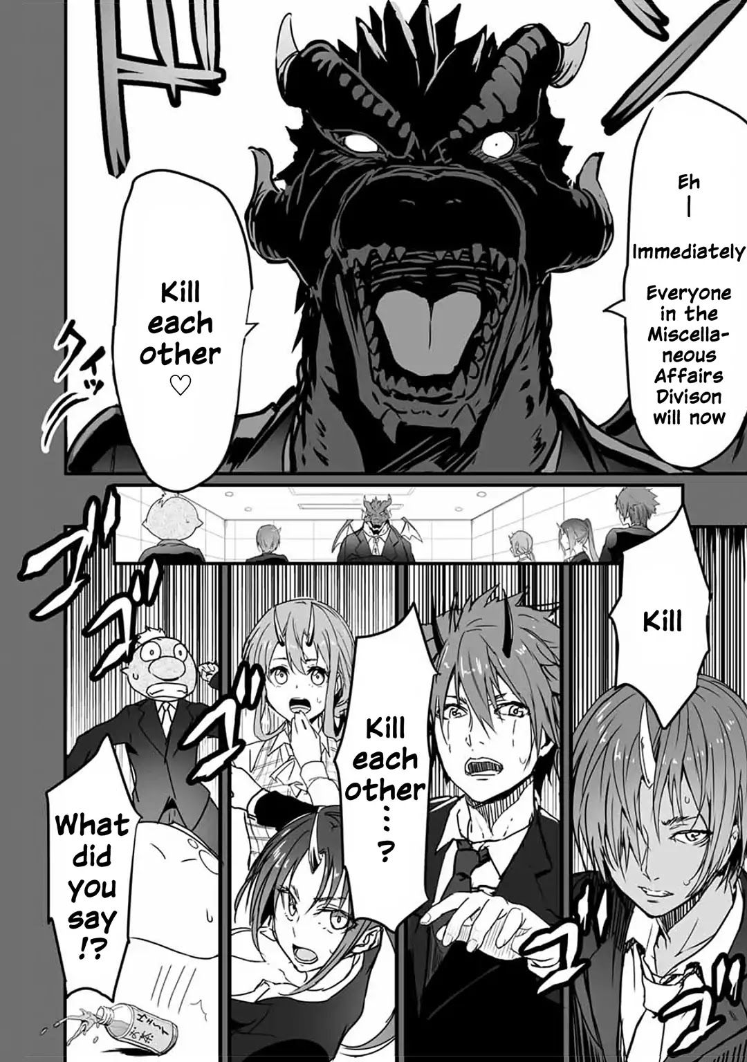 Tensei Shite mo Shachiku Datta Ken Chapter 2 page 4 - Chapter 2: Rimuru and His Amusing Colleagues' Bright Death Race