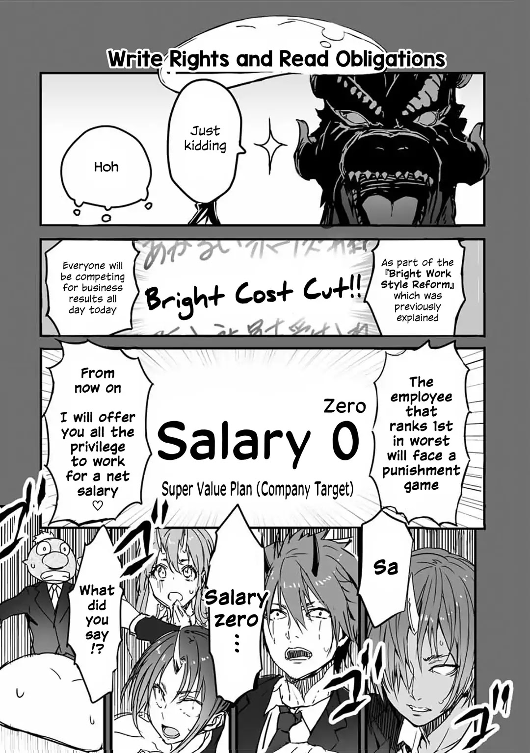 Tensei Shite mo Shachiku Datta Ken Chapter 2 page 5 - Chapter 2: Rimuru and His Amusing Colleagues' Bright Death Race