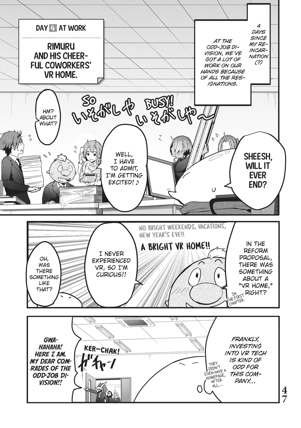 Tensei Shite mo Shachiku Datta Ken Chapter 4 page 1 - Chapter 4: Rimuru and His Cheerful Coworker's VR Home