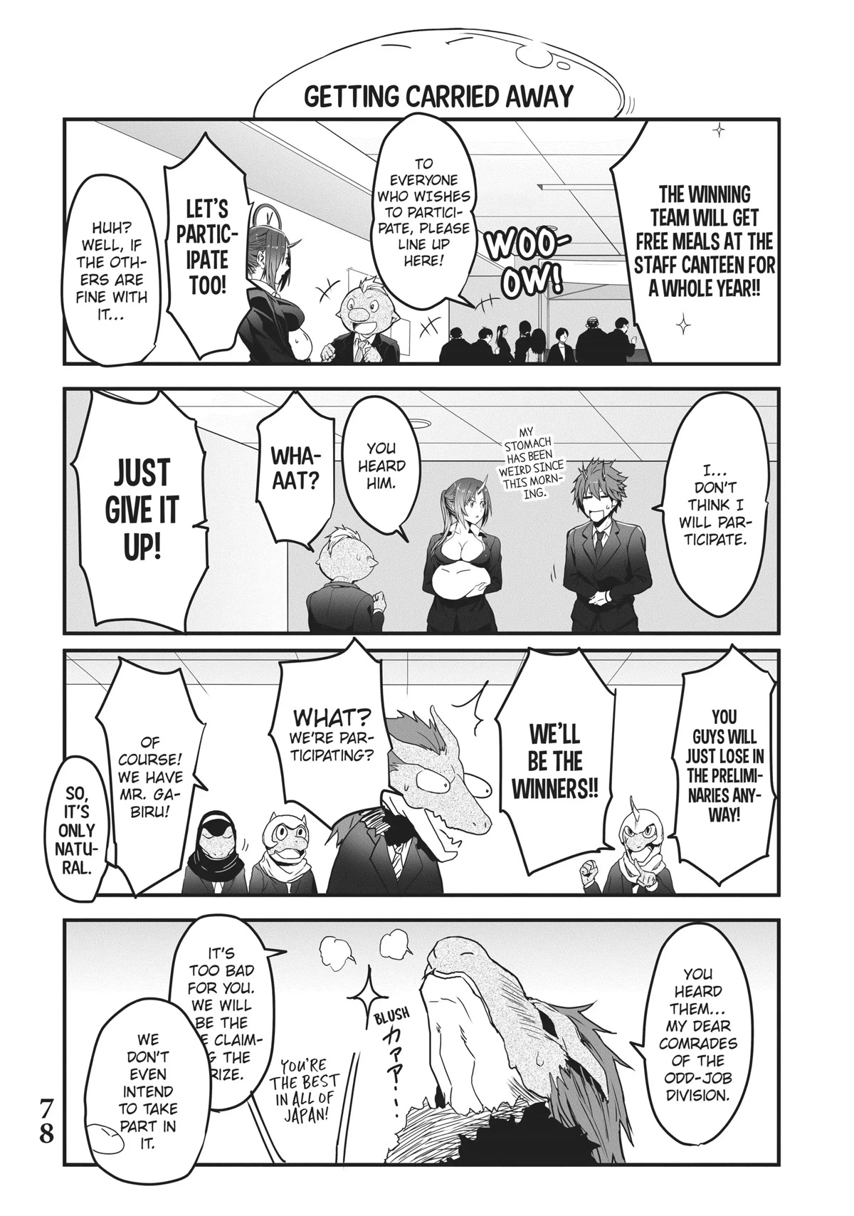 Tensei Shite mo Shachiku Datta Ken Chapter 6 page 4 - Chapter 6: Rimuru and His Cheerful Coworker's At the Staff Canteen