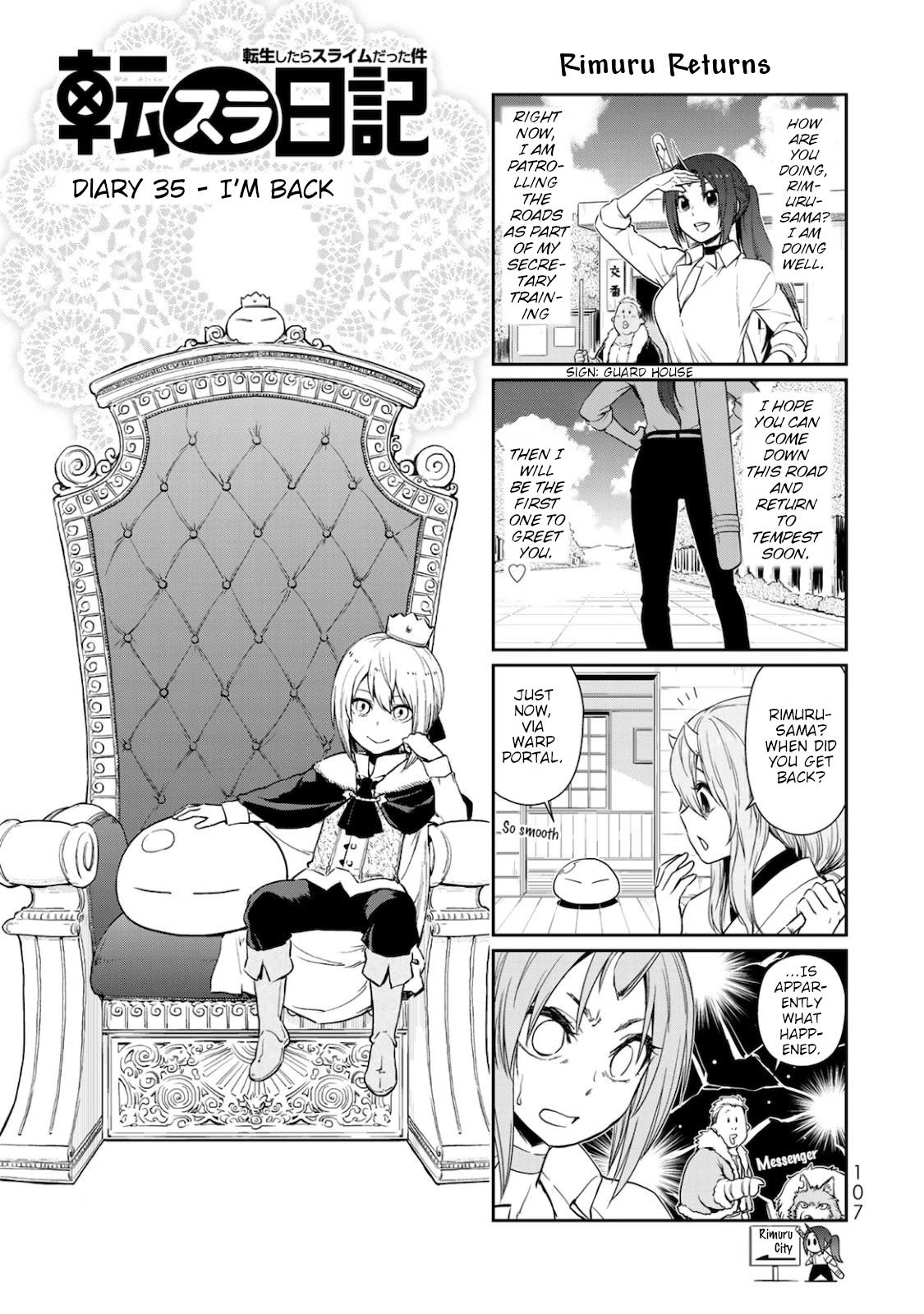 Tensura Nikki Tensei Shitara Slime Datta Ken Chapter 35 page 1 - Chapter 35: I'm Back