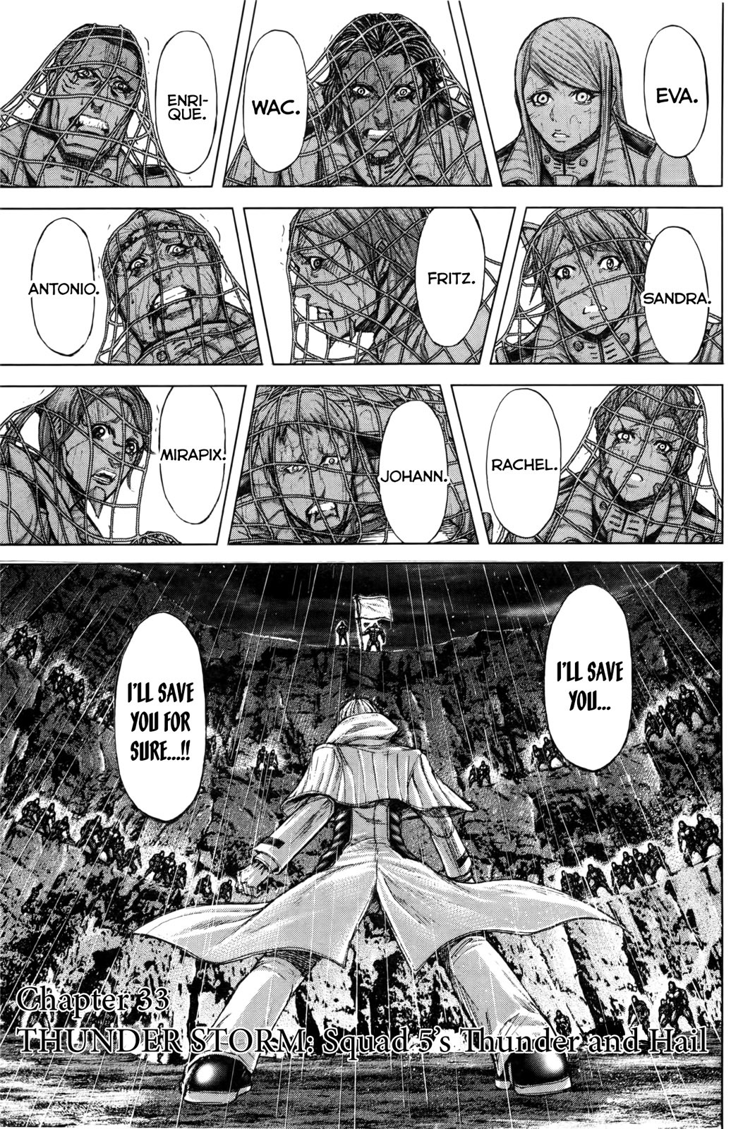 Terra Formars Chapter 33 page 1 - Chapter 33: THUNDER STORM Squad 005s Thunder and Hail