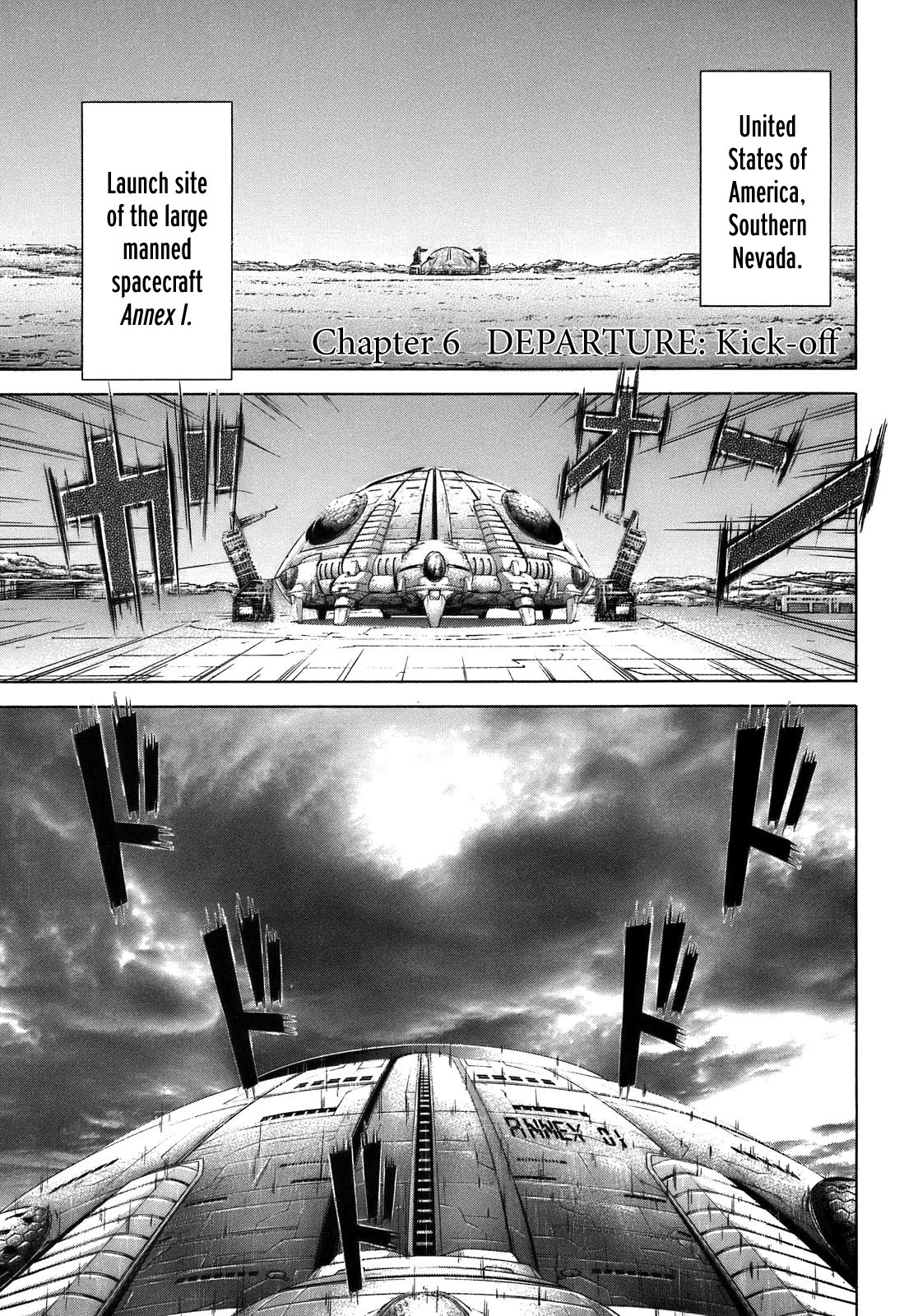 Terra Formars Chapter 6 page 1 - Chapter 6: DEPARTURE Kick-off