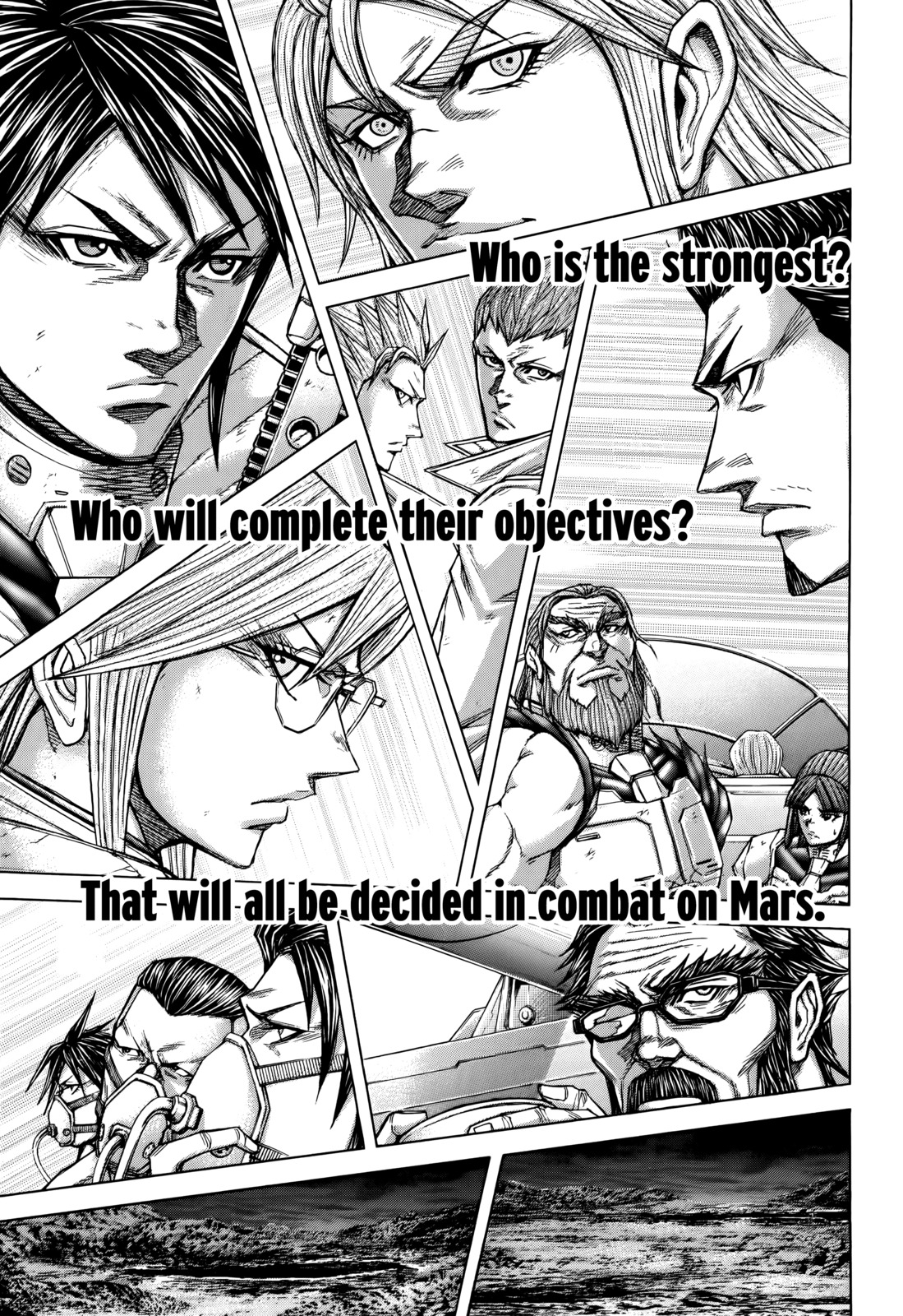 Terra Formars Chapter 92 page 12 - Chapter 92: THE FRONT OF UN-ARMAMENT High Above the Military World