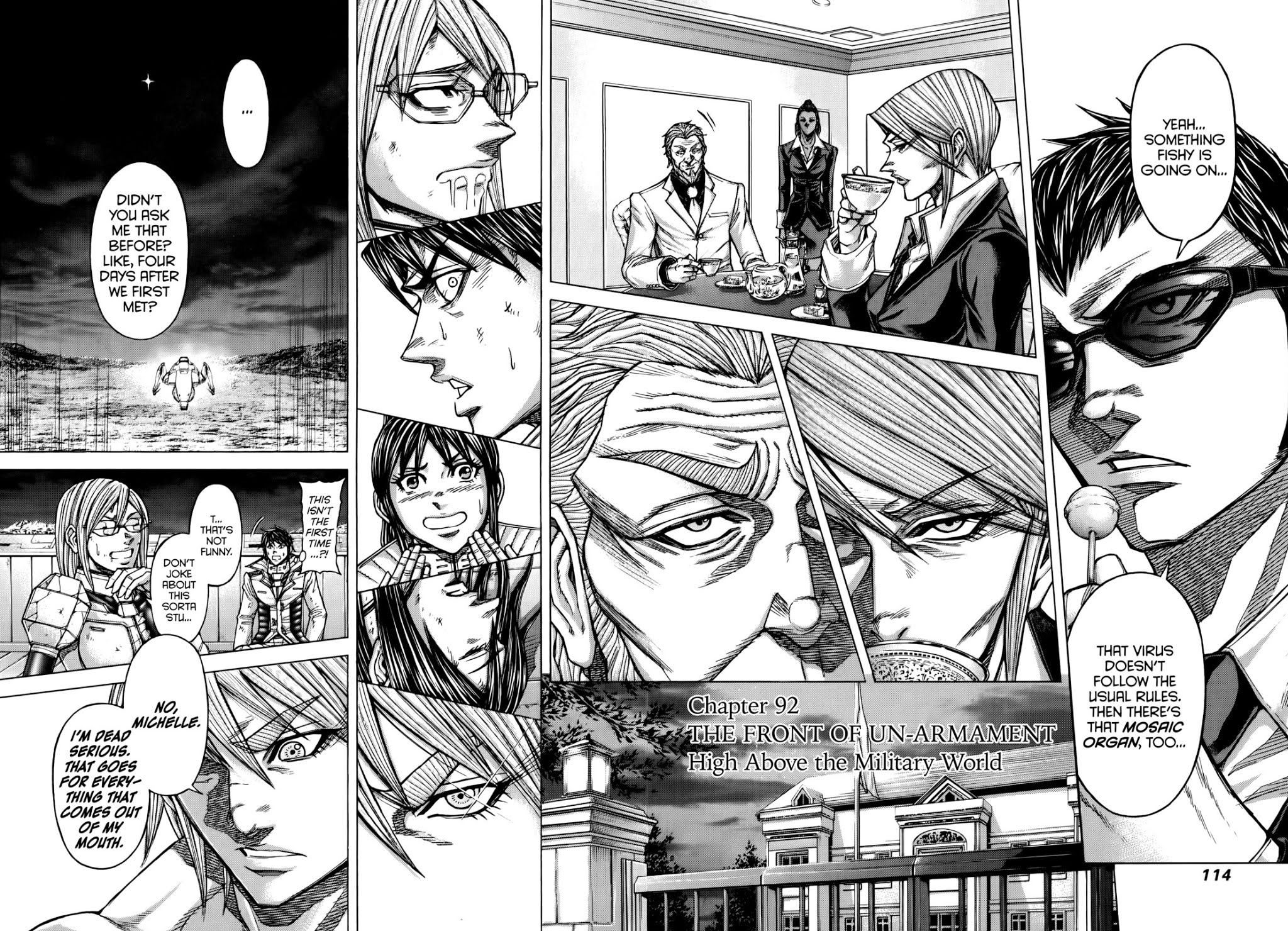 Terra Formars Chapter 92 page 2 - Chapter 92: THE FRONT OF UN-ARMAMENT High Above the Military World