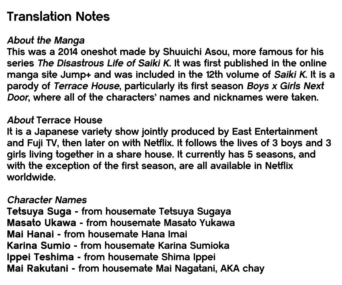Terrace House Dust Chapter 0 page 20 - Chapter 0: Oneshot