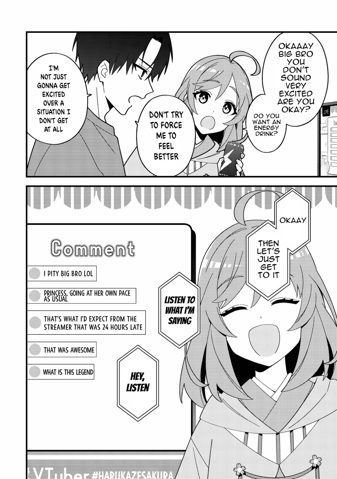 That Time I Crashed Into My Little Sister's Stream and Was Treated Like a VTuber Chapter 1 page 17 - Chapter 1: Big bro joins the battle