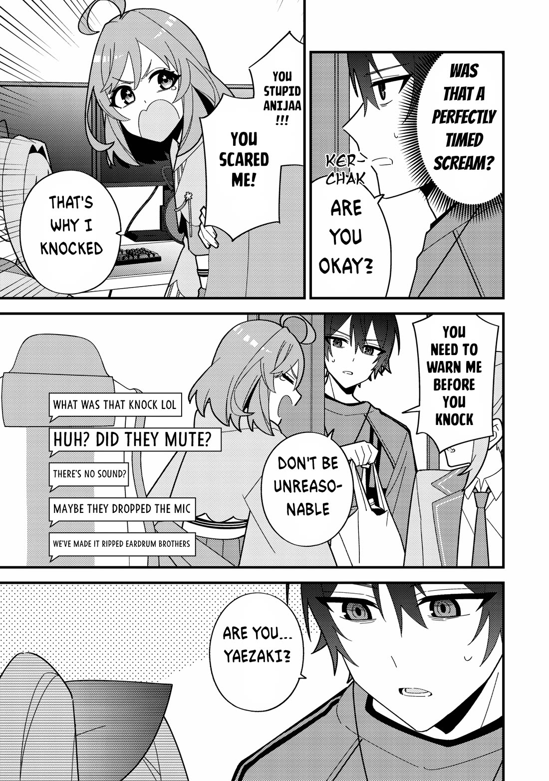 That Time I Crashed Into My Little Sister's Stream and Was Treated Like a VTuber Chapter 6 page 19 - Chapter 6: Horror game stream and off-collab