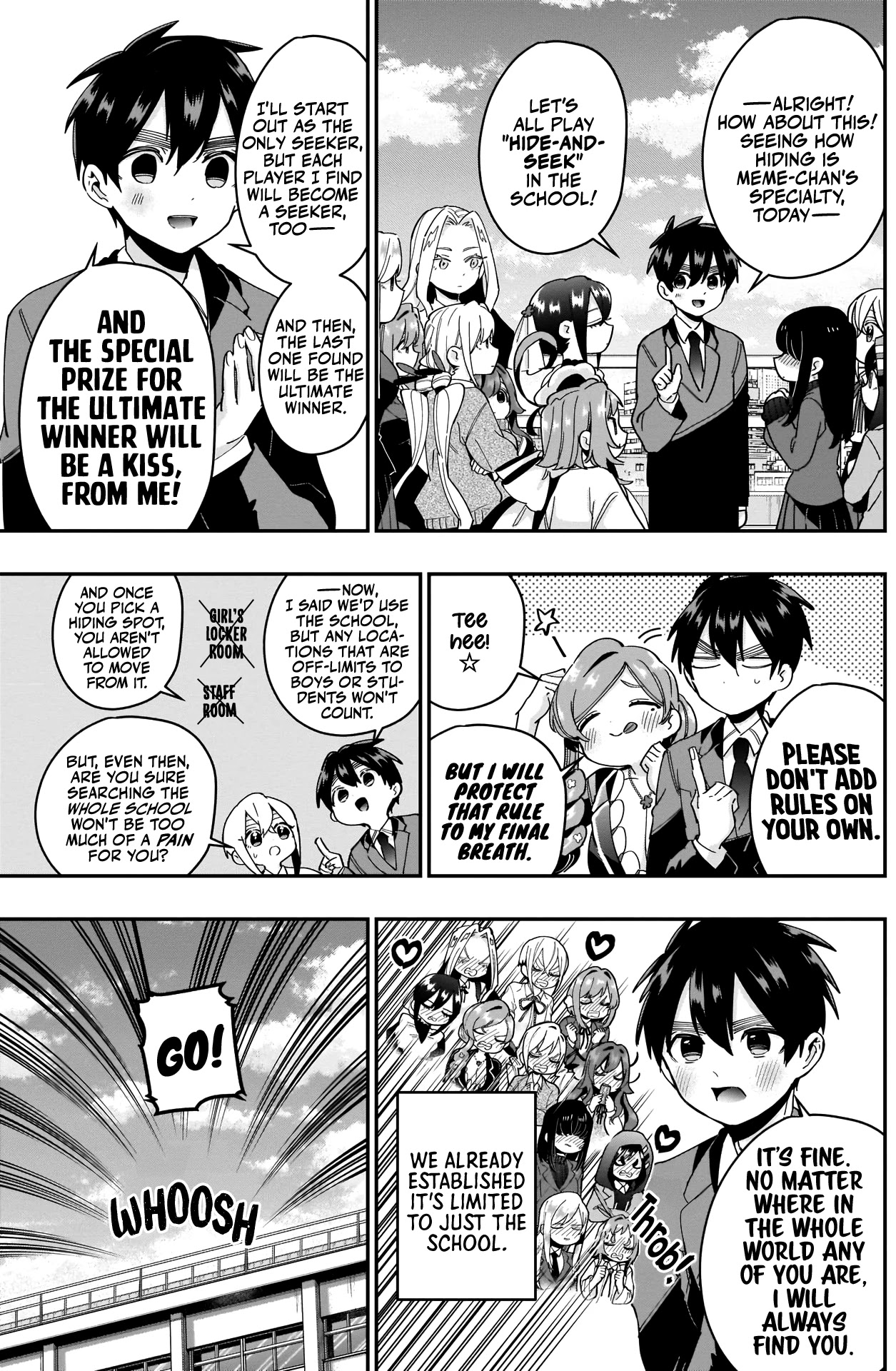 The 100 Girlfriends Who Really, Really, Really, Really, Really Love You Chapter 46 page 4 - Chapter 46: Hearts, Ready or Not! Hide-and-seek in the School