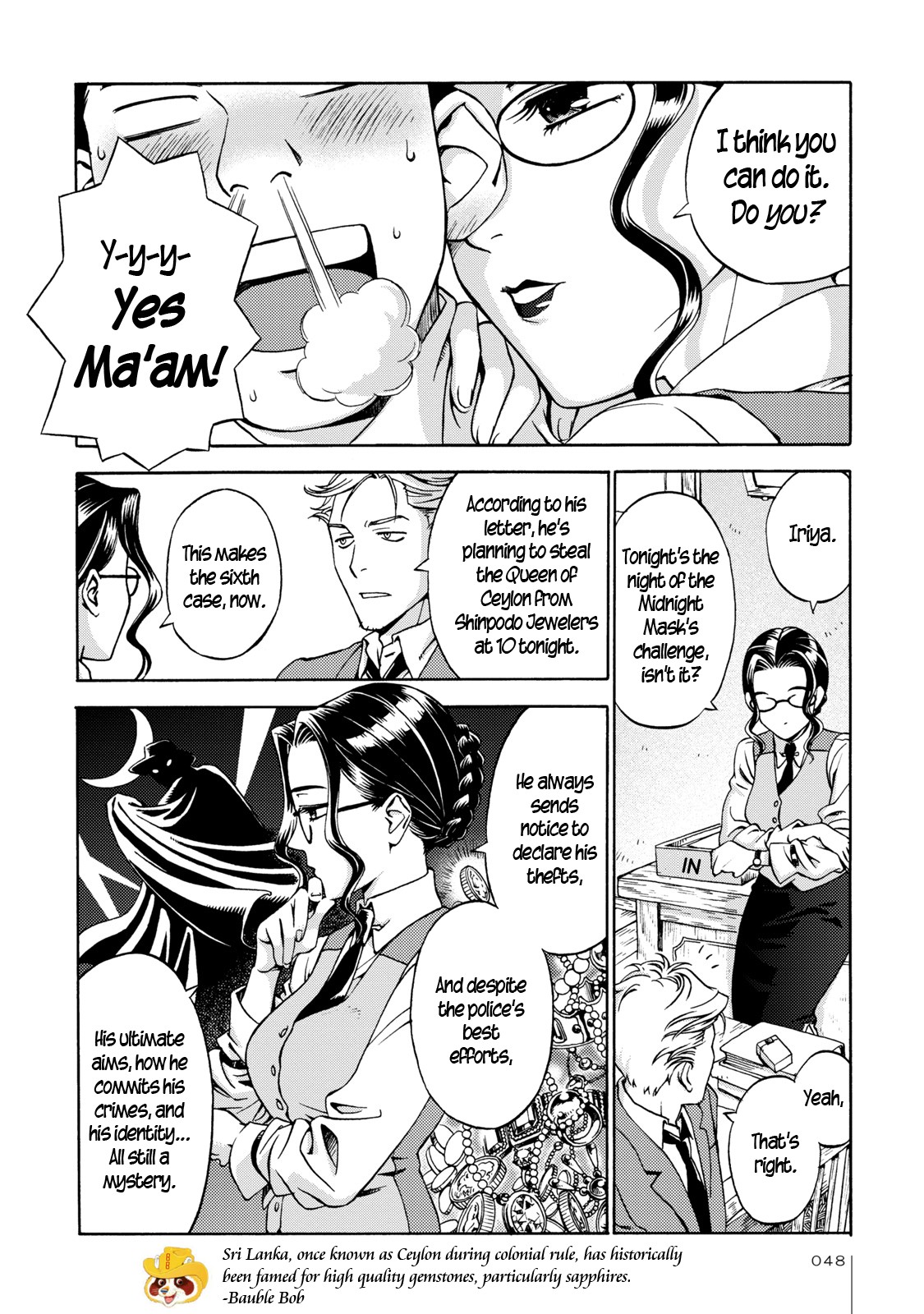 The Adventures of Totoko, Investigative Reporter Chapter 3 page 6 - Chapter 3: The Stolen Gems, and The Melancholy of Midnight Mask