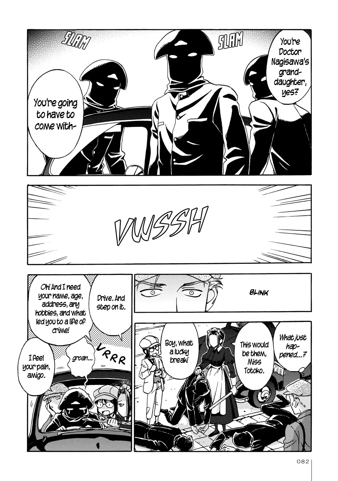 The Adventures of Totoko, Investigative Reporter Chapter 4 page 14 - Chapter 4: The Disappearance of Doctor Nagisawa, and The Bravest Maid