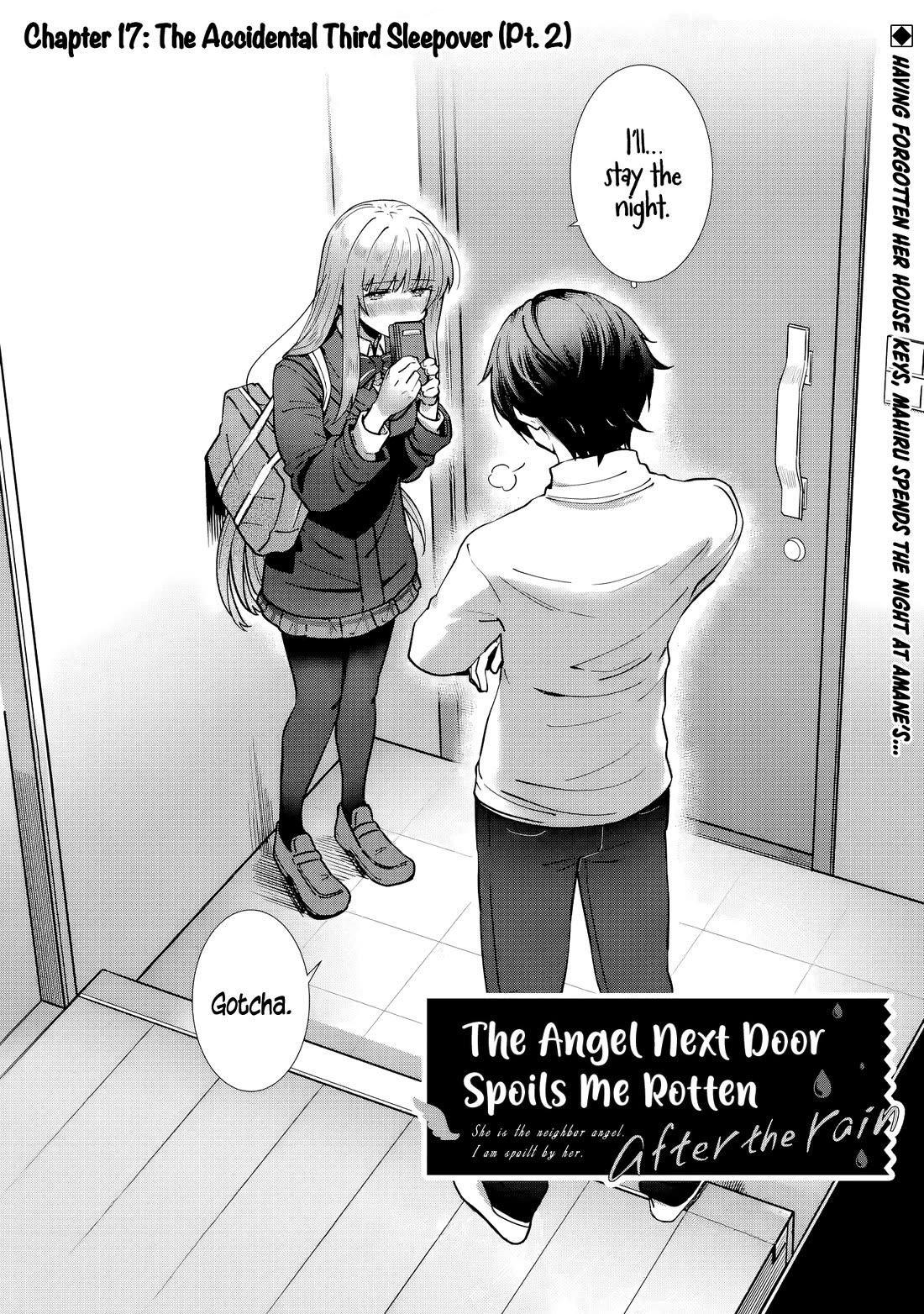 The Angel Next Door Spoils Me Rotten: After the Rain Chapter 17 page 1 - Chapter 17: The Accidental Third Sleepover (Pt. 2)