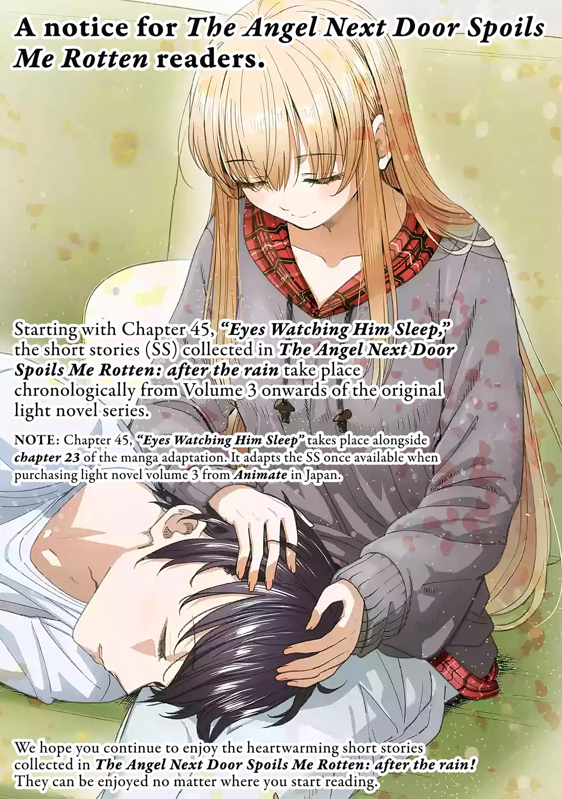 The Angel Next Door Spoils Me Rotten: After the Rain Chapter 45 page 1 - Chapter 45: Eyes Watching Him Sleep