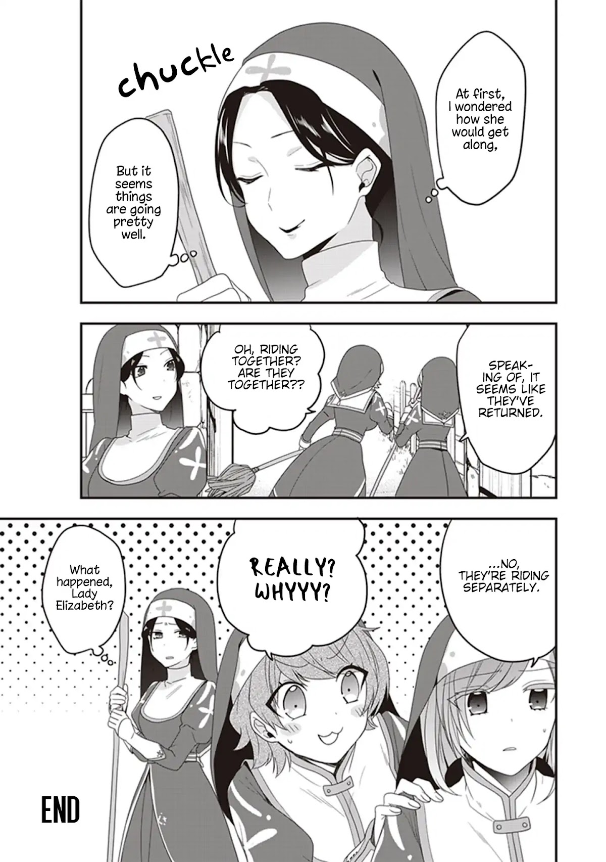 The Banished Villainess! Living the Leisurely Life of a Nun Making Revolutionary Church Food Chapter 5.5 page 9 - Chapter 5.5: Omake Side Story: Riding Togethe