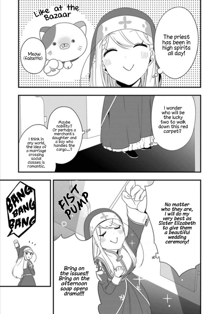 The Banished Villainess! Living the Leisurely Life of a Nun Making Revolutionary Church Food Chapter 7 page 11 - Chapter 7: Frantic Elopements! Welcome One and All!