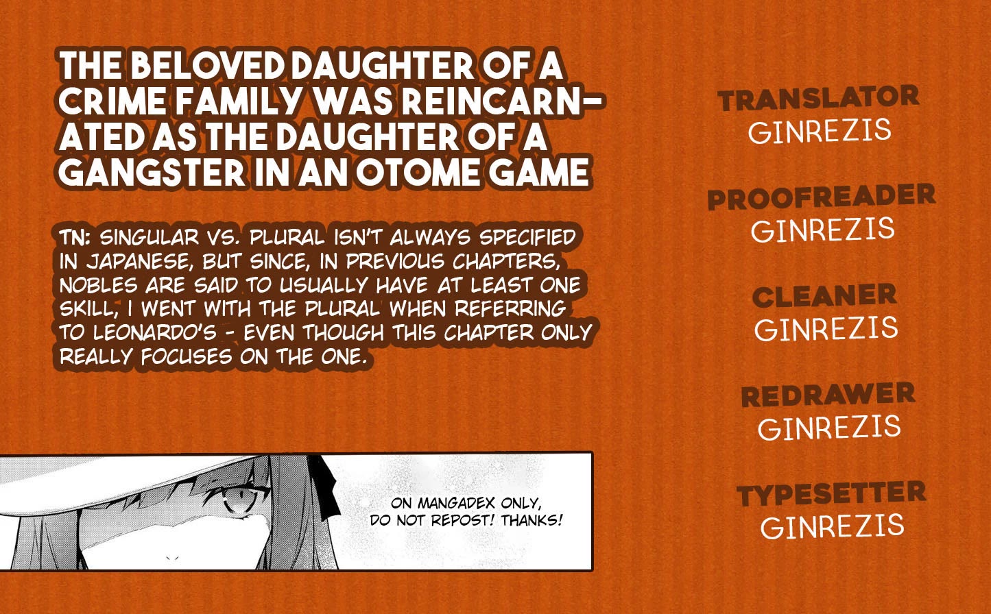 The Beloved Granddaughter of a Yakuza Family Was Reincarnated as the Daughter of a Gangster in an Otome Game Chapter 27 page 37 - Chapter 27