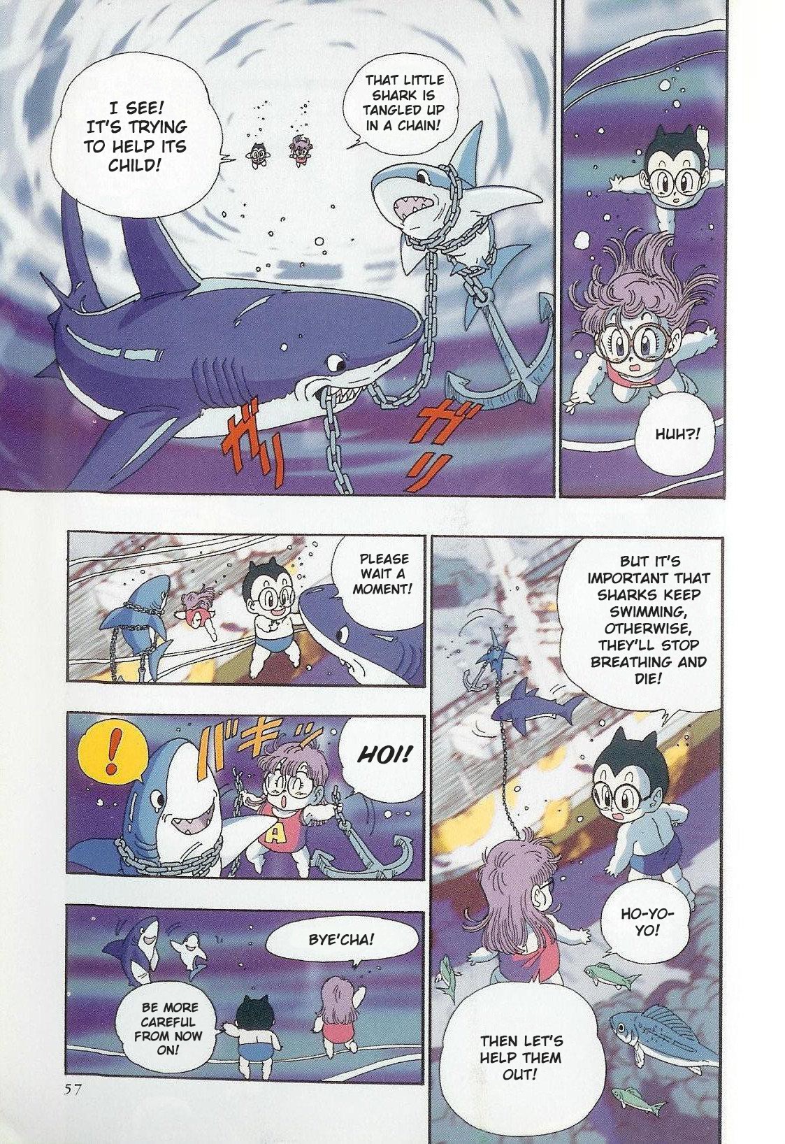 The Brief Return of Dr. Slump Chapter 4 page 5 - Chapter 4: Escorted by the Rescued Shark